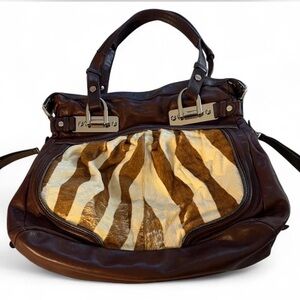 Brown and Tan Women's Bag